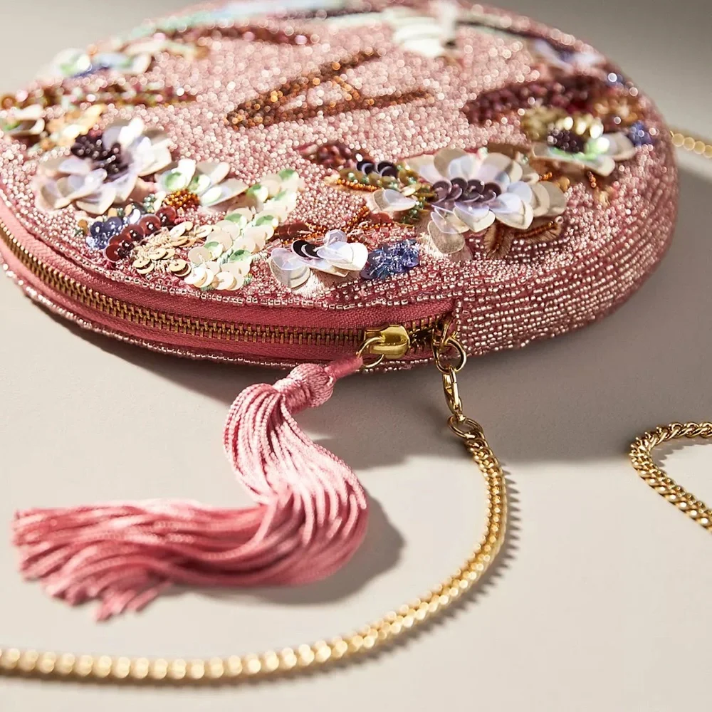 Anthropologie Holiday Monogram Embellished Pouch - Picture 2 of 9